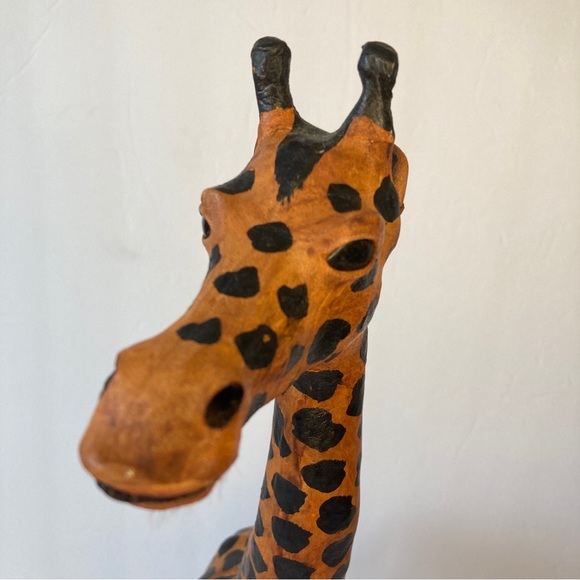 Handcrafted Wooden Giraffe Showpiece Figurine Statue For Home Office Decor 21” - Picture 6 of 6